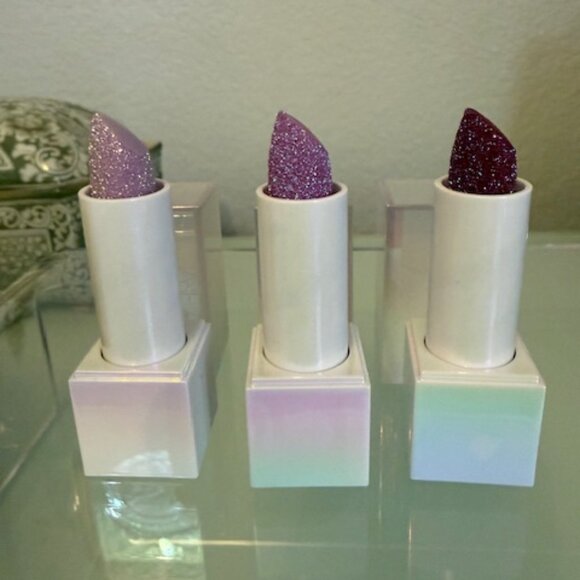 3 💖Huda Beauty Sparkly Lip Balm Bundle - Femme Fatale Censored Dirty Thoughts